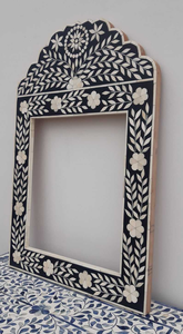 Handmade Ivory Color Bone Inlay Eco-Friendly Durable <b>Lightweight</b> Industrial Design Framed Customizable Wall <b>Mirror</b> Office Use - Product Image 3