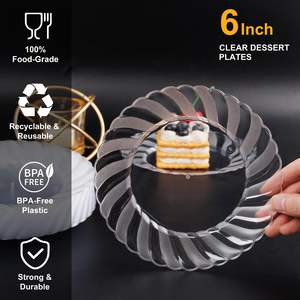 Platos Desechables Transparentes de Plástico para Postre de 6 Pulgadas, Biodegradables, Ecológicos, Resistentes, de Primera Calidad, Industriales, para Chocolate y Dulces - Product Image 4