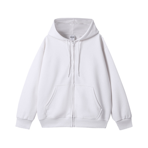 Comfortable Thick Cotton Blend <b>Zip</b> Hoodie Men Soft Touch Base Layer Full <b>Fastener</b> Long Sleeve Hooded Top - Product Image 3