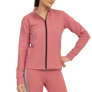 Veste de sport slim fit pour femme avec logo personnalisé, fermeture éclair intégrale, vêtements de sport hautement élastiques, veste de jogging athlétique pour femme - Product Image 5