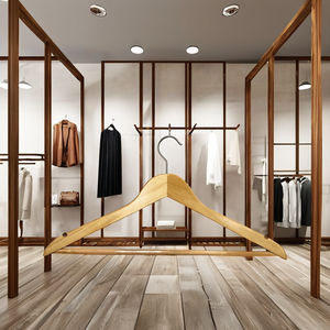 Cintres multifonctionnels en bois de pin massif, écologiques et durables, pour robes, chemises, costumes, garde-robe, rangement dans le salon - Product Image 1