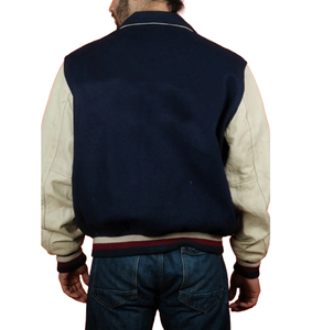 Chaqueta Varsity de Béisbol con Logotipo Personalizado, Mangas de Cuero PU, Forro Acolchado de Lana para Invierno, OEM para Hombre y Mujer - Product Image 6
