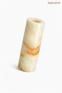 Porte-bougie cylindrique minimaliste en onyx naturel translucide, décoration Wabi Sabi, mariage, Ramadan, vente en gros d'onyx - Product Image 2