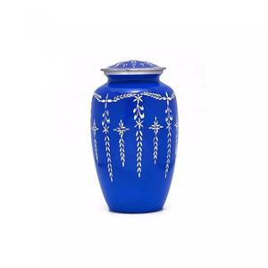 Aluminum silver metal <b>urns</b> create a sense of permanence and security for families choosing long-term memorial storage - Product Image 4