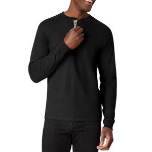 Wholesale Custom Full Sleeve <b>Henley</b> T-Shirt for <b>Men</b> <b>Top</b> Products Streetwear Casual Style <b>Men's</b> <b>Henley</b> Shirts in Solid Color - Product Image 5