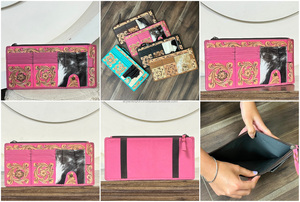 Organizador de Visera para Auto en Cuero Repujado Hecho a Mano con Bolsillo con Cremallera, Porta Tarjetas y Gafas de Sol, Accesorio para Auto - Product Image 3