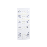 Organisateur de bureau polyvalent en plastique moderne, écologique et durable à 5 niveaux, tiroirs de rangement pour bijoux, aliments et articles de maison