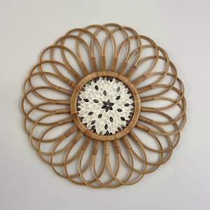 Décor mural artisanal en rotin pour salon, accessoires suspendus, prix fournisseur en gros - Product Image 1