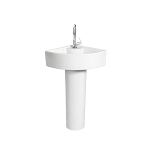 Évier sur pied chromé, forme triangulaire, robinet monotrou, design minimaliste, égouttoir, facile à nettoyer, garantie 5 ans - Product Image 1
