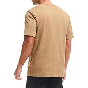 High Quality Oversize Cotton/Bamboo Fiber V-neck Short Sleeve Custom <b>Logo</b> Printing Option Heavy Duty Fit Comfortable Cotton - Product Image 2