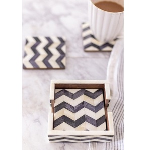 Artisan Bone Inlay <b>Coasters</b> Decorative Handmade Beverage Mats for Home and Hotel - Product Image 4