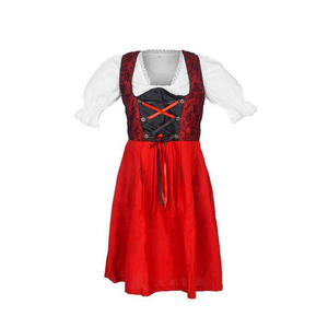 Robe Dirndl bavaroise élégante pour femmes, costume traditionnel brodé plissé pour l'Oktoberfest, ensemble 3 pièces - Product Image 1