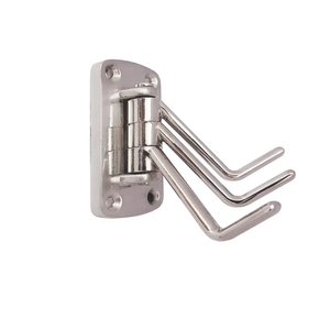 3 Pin SS202 Stainless Steel Swivel Cloth <b>Hook</b> | Heavy Duty Rotating Wall & Door Coat Towel Robe Hanger | Rustproof Organizer - Product Image 1