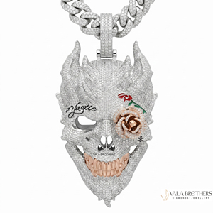 VALA BROTHERS Pendentif Breloque Cœur en Argent 925 Plaqué Rhodium avec Moissanite et Sertissage Griffe, Design Personnalisé Hip Hop, Pierres Givrées, Cadeau - Product Image 4