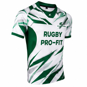 Camiseta de Rugby Sublimada de Manga Corta para Hombre, Cuello en V, Ajustada, con Protección UV, Poliéster y Spandex - Product Image 2