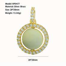 Custom VVS Moissanite Photo Pendant 925 Silver Hip Hop Pendant Memorial Pendant Picture Frame Circle Pendant Gifts For Men's - Product Image 5