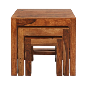 Solid Wood <b>Nesting</b> <b>Tables</b> Set of <b>3</b>, Handmade Wooden Side <b>Tables</b> in Different Sizes for Living Room, Bedroom and Home Furniture - Product Image 6