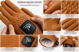 Gants de golf en cuir, longueur poignet, respirants, doublés de coton, style vintage, usage quotidien, quatre saisons, pour les sports de plein air - Product Image 3