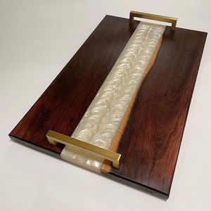 Stylish Wooden And Resin <b>Tray</b> For Modern Home Decor And Premium Restaurant Serving Presentation Applications - Product Image 2