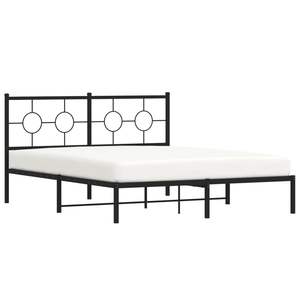 Cadre de lit king-size industriel 59x79 pouces en acier noir - Product Image 4
