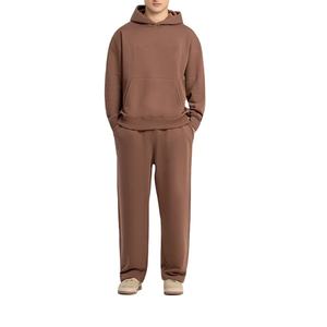 Ensemble de survêtement unisexe en molleton de coton avec broderie et impression unie - Product Image 1