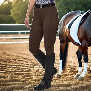 Leggings d'équitation professionnels pour femmes, avec grip en silicone aux genoux, respirants et extensibles, pantalons d'équitation - Product Image 5