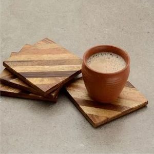 Eco Friendly Solid Wood Coaster Set Drink Cup Mat Non Slip <b>Table</b> <b>Protection</b> for Home Kitchen Coffee Shop At Competitive Price - Product Image 5