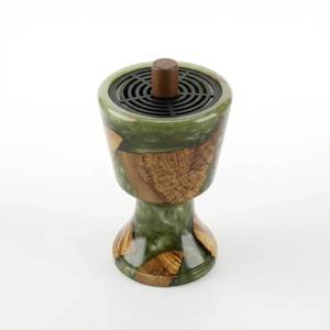 Brûleur d'encens Bakhoor en bois et résine époxy aromatique, fait main, écologique, de qualité supérieure, pour la maison, le bureau, le Ramadan, l'Aïd, les cadeaux festifs - Product Image 2