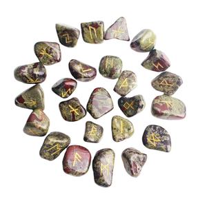 Haute qualité Dragon jaspe dégringolé cristal Rune ensemble Quartz naturel Wicca pierre d'énergie pour l'Intuition méditation Viking Protection - Product Image 1