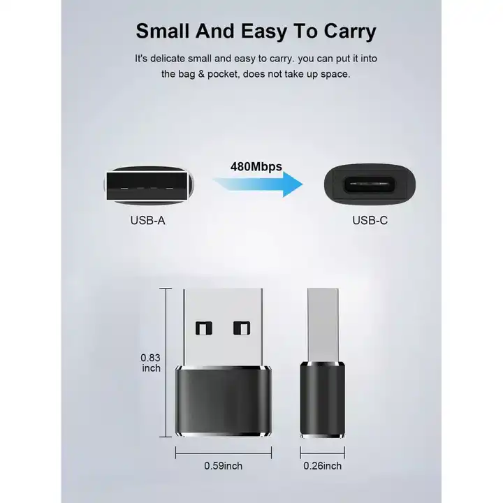 USB a to USB C Adapter Plug OTG Converter 3.1 Socket Convenient Adapters & Connectors Product Category
