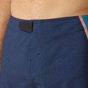 Shorts de bain pour hommes à séchage rapide, imprimés, avec cordon de serrage à la taille, poches, motif palmier orange et blanc, en polyester, pour la plage - Product Image 3