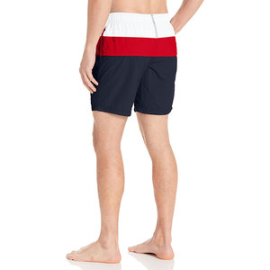 Short de bain décontracté et résistant à séchage rapide 100 % polyester personnalisable, taille mi-haute avec cordon de serrage, coupe stable pour piscine et plage - Product Image 4