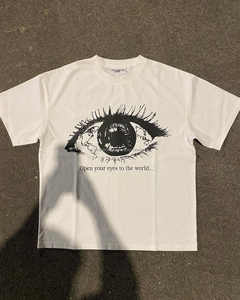 T-shirt surdimensionné d'été vintage pour hommes T-shirt boxy de longueur régulière avec sérigraphie vente en gros - Product Image 3