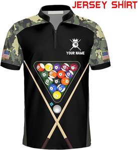 Maillot de billard personnalisé pour hommes grandes tailles, haute qualité, imprimé par sublimation, séchage rapide, respirant - Product Image 5