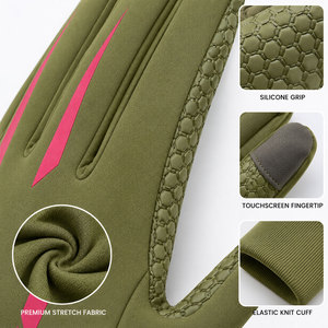 Gants de pêche d'hiver imperméables en gros pour hommes et femmes, à doigts complets, coupe-vent, thermiques, compatibles écran tactile, fermeture auto-agrippante en PU - Product Image 5