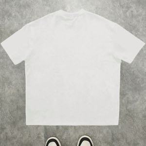เสื้อยืดแขนสั้นคอกลมสีขาวสำหรับผู้ชายเสื้อยืดผ้าคอตตอน100% ทรงปกติทรงพอดีตัวเสื้อยืดลำลองสีทึบดีไซน์ว่างเปล่า - Product Image 2