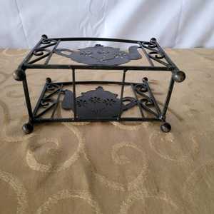 Vintage Metal Teapot Letter Holder/Napkin Holder Scroll Design Double Sided Unique Office/<b>Kitchen</b> Decor Collectible Interior - Product Image 2