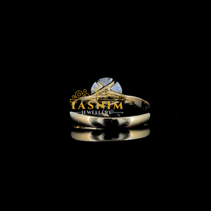Anillo de Compromiso Tasnim para Mujer, Chapado en Oro de 18K, con Moissanita VVS, Corte Pera, Engaste de Garras, Estilo Clásico, Banda de Diamantes - Product Image 3
