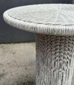 Modern Round Synthetic Rattan Outdoor <b>Dining</b> <b>Table</b> Weatherproof Wicker Pedestal French Bistro Patio Furniture Garden <b>Table</b> - Product Image 4