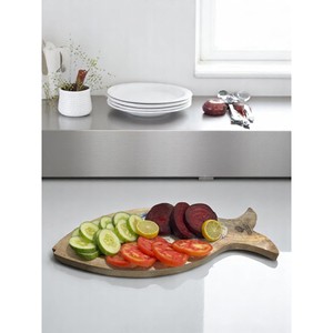 Bandeja para Servir Pescado de Madera de Pino Blanqueada |   Plato de Madera Artesanal al por Mayor - Product Image 1