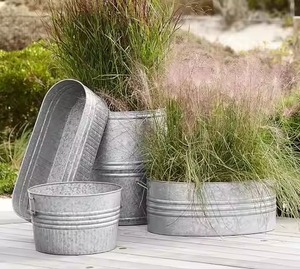 Luxury Galvanized Planter Outdoor Indoor Flower Pot Decorative Metal Plant Container Garden Balcony Decor - Product Image 5