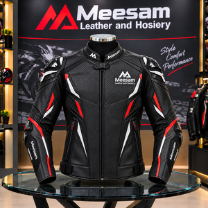 Chaqueta de Motociclista de Cuero para Hombre, Color Blanco, Verde y Negro, Cortavientos, para Deportes de Carreras - Product Image 5