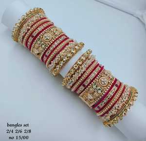 PADMAWATI <b>BANGLES</b> PRIVATE LIMITED High Quality Brass 2m <b>Gold</b> Plated Multi Color Indian Traditional Women's <b>Bangles</b> <b>Set</b> Wedding - Product Image 1