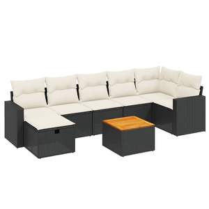 Conjunto de Sofás de Jardín en Negro y Blanco Crema - Product Image 2