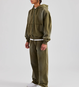 Ensemble de survêtement en molleton décontracté pour homme, 2 pièces, en coton, personnalisable - Product Image 5