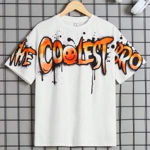 เสื้อยืดโอเวอร์ไซส์ผ้าเจอร์ซีย์คอตตอน 100% พิมพ์ลายพัฟฟ์ แบรนด์ดีไซเนอร์สั่งทำ เสื้อยืดผู้ชายขายส่ง - Product Image 4