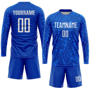 Conjunto de Uniforme de Fútbol Azul Rey Personalizado, Transpirable, de Secado Rápido, Jersey y Pantalones Cortos de Poliéster Sublimado, Uniforme de Fútbol al por Mayor OEM - Product Image 2