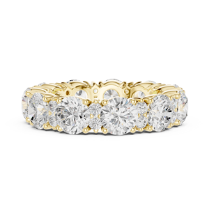 Bague éternelle en or jaune avec diamants ronds pour femme, bijoux de luxe pour mariage et anniversaire - Product Image 2