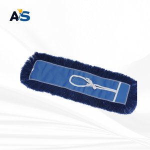 A&S Durable 5x24 Blue Dust <b>Mop</b> Cotton Thread Cut-End Design Aluminum Pole Industrial Style Backing Multi-Floor Cleaning - Product Image 3