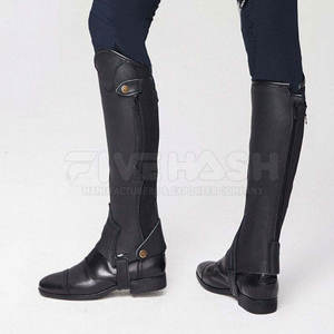Outdoor Use Custom Color Breathable Half Leather <b>Chaps</b> Equestrian Hot Selling Half Leather <b>Chaps</b> Made In Pakistan - Product Image 6